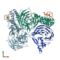 PDB entry 5nxq coloured by chain, front view.