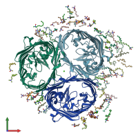 PDB entry 5nxr coloured by chain, front view.