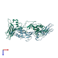 PDB entry 5nxs coloured by chain, top view.