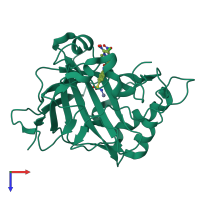 PDB entry 5nxv coloured by chain, top view.
