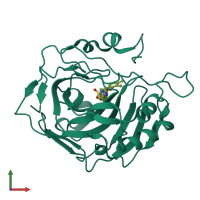 PDB entry 5ny1 coloured by chain, front view.