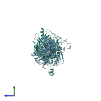 PDB entry 5ny5 coloured by chain, side view.