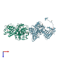 PDB entry 5ny5 coloured by chain, top view.