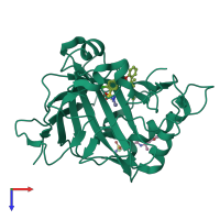 PDB entry 5ny6 coloured by chain, top view.