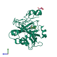 PDB entry 5nya coloured by chain, side view.