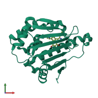 PDB entry 5nyi coloured by chain, front view.