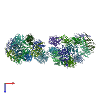 PDB entry 5nyw coloured by chain, top view.