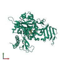 PDB entry 5nzi coloured by chain, front view.