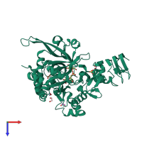 PDB entry 5nzj coloured by chain, top view.