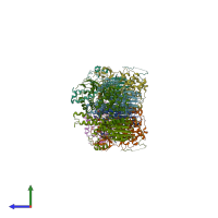 PDB entry 5nzz coloured by chain, side view.