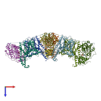 PDB entry 5nzz coloured by chain, top view.