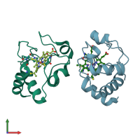 PDB entry 5o10 coloured by chain, front view.