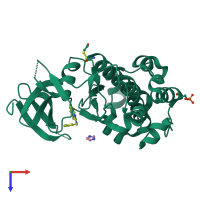 PDB entry 5o12 coloured by chain, top view.