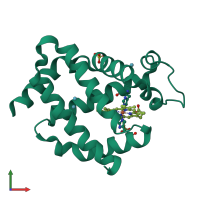PDB entry 5o17 coloured by chain, front view.