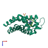 PDB entry 5o18 coloured by chain, top view.