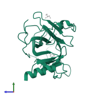 Cellular tumor antigen p53 in PDB entry 5o1a, assembly 2, side view.