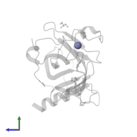 ZINC ION in PDB entry 5o1b, assembly 1, side view.