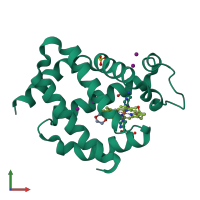 PDB entry 5o1k coloured by chain, front view.