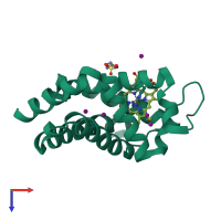 PDB entry 5o1k coloured by chain, top view.