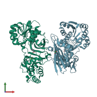 PDB entry 5o1o coloured by chain, front view.
