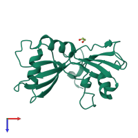 PDB entry 5o1w coloured by chain, top view.