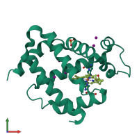 PDB entry 5o27 coloured by chain, front view.