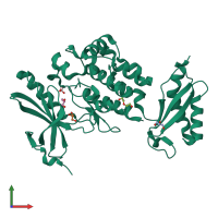 PDB entry 5o2c coloured by chain, front view.