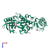 PDB entry 5o2c coloured by chain, top view.