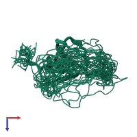 PDB entry 5o2p coloured by chain, ensemble of 40 models, top view.