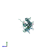 PDB entry 5o2z coloured by chain, side view.