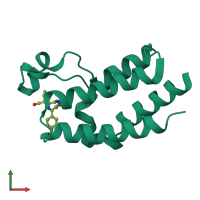 PDB entry 5o3a coloured by chain, front view.