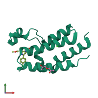 PDB entry 5o3c coloured by chain, front view.