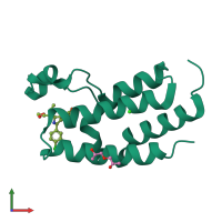 PDB entry 5o3d coloured by chain, front view.