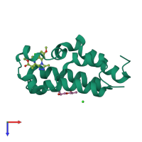 PDB entry 5o3d coloured by chain, top view.