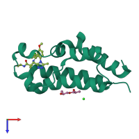 PDB entry 5o3f coloured by chain, top view.