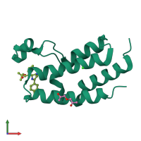 PDB entry 5o3i coloured by chain, front view.