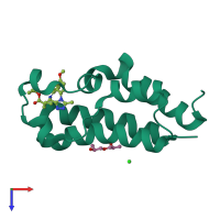 PDB entry 5o3i coloured by chain, top view.
