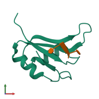 PDB entry 5o3j coloured by chain, front view.