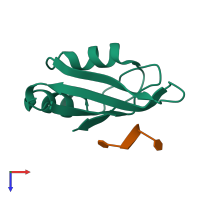 PDB entry 5o3j coloured by chain, top view.