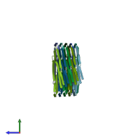 PDB entry 5o3o coloured by chain, side view.