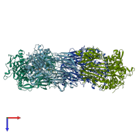 PDB entry 5o3u coloured by chain, top view.
