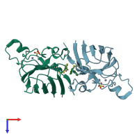 PDB entry 5o3y coloured by chain, top view.