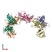 PDB entry 5o4e coloured by chain, front view.