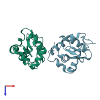 PDB entry 5o4x coloured by chain, top view.