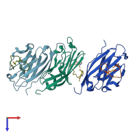 PDB entry 5o4y coloured by chain, top view.