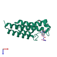 PDB entry 5o55 coloured by chain, top view.