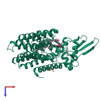 PDB entry 5o5e coloured by chain, top view.