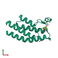 PDB entry 5o5f coloured by chain, front view.