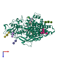 PDB entry 5o5u coloured by chain, top view.