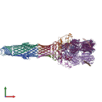 PDB entry 5o66 coloured by chain, front view.